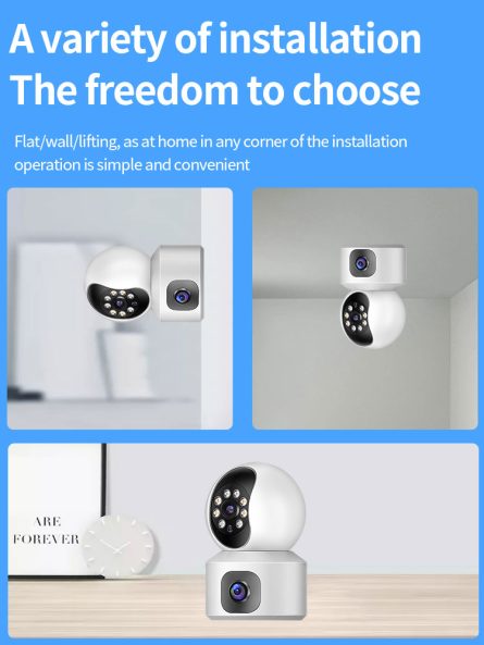 tuya  HD Wireless WIFI  Dual-Lens AI Alarm and Human Tracking Indoor Security Camera - Image 3