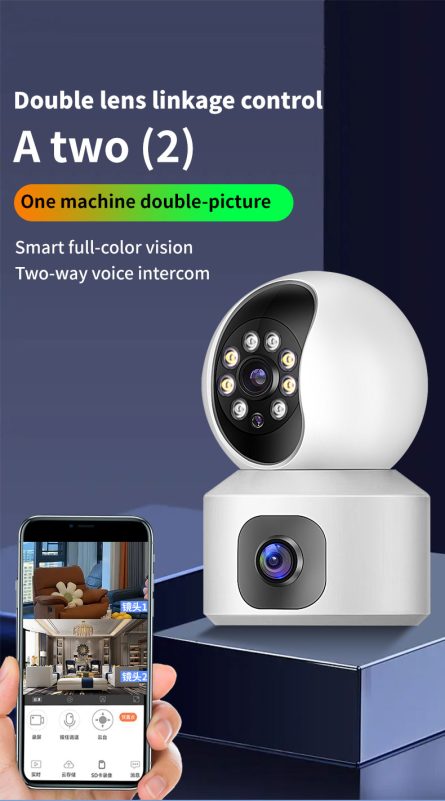 tuya  HD Wireless WIFI  Dual-Lens AI Alarm and Human Tracking Indoor Security Camera - Image 5