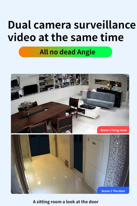 tuya  HD Wireless WIFI  Dual-Lens AI Alarm and Human Tracking Indoor Security Camera - Image 8